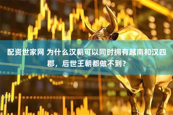 配资世家网 为什么汉朝可以同时拥有越南和汉四郡，后世王朝都做不到？
